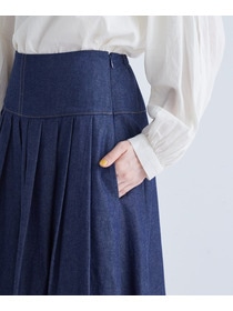 【congés payés】タックデニムスカート 詳細画像 インディゴブルー 12