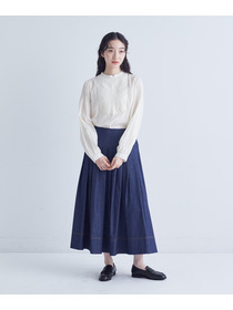 【congés payés】タックデニムスカート 詳細画像 インディゴブルー 5