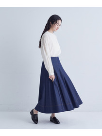 【congés payés】タックデニムスカート 詳細画像 インディゴブルー 6