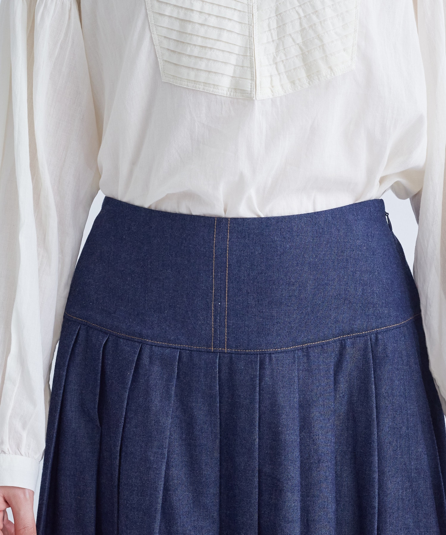 【congés payés】タックデニムスカート 詳細画像 インディゴブルー 10