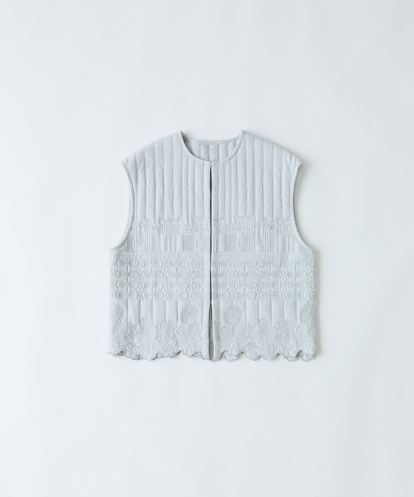 【congés payés】｜2BUY10%OFF・3BUY20%OFF｜ダブルガーゼ刺繍ベスト