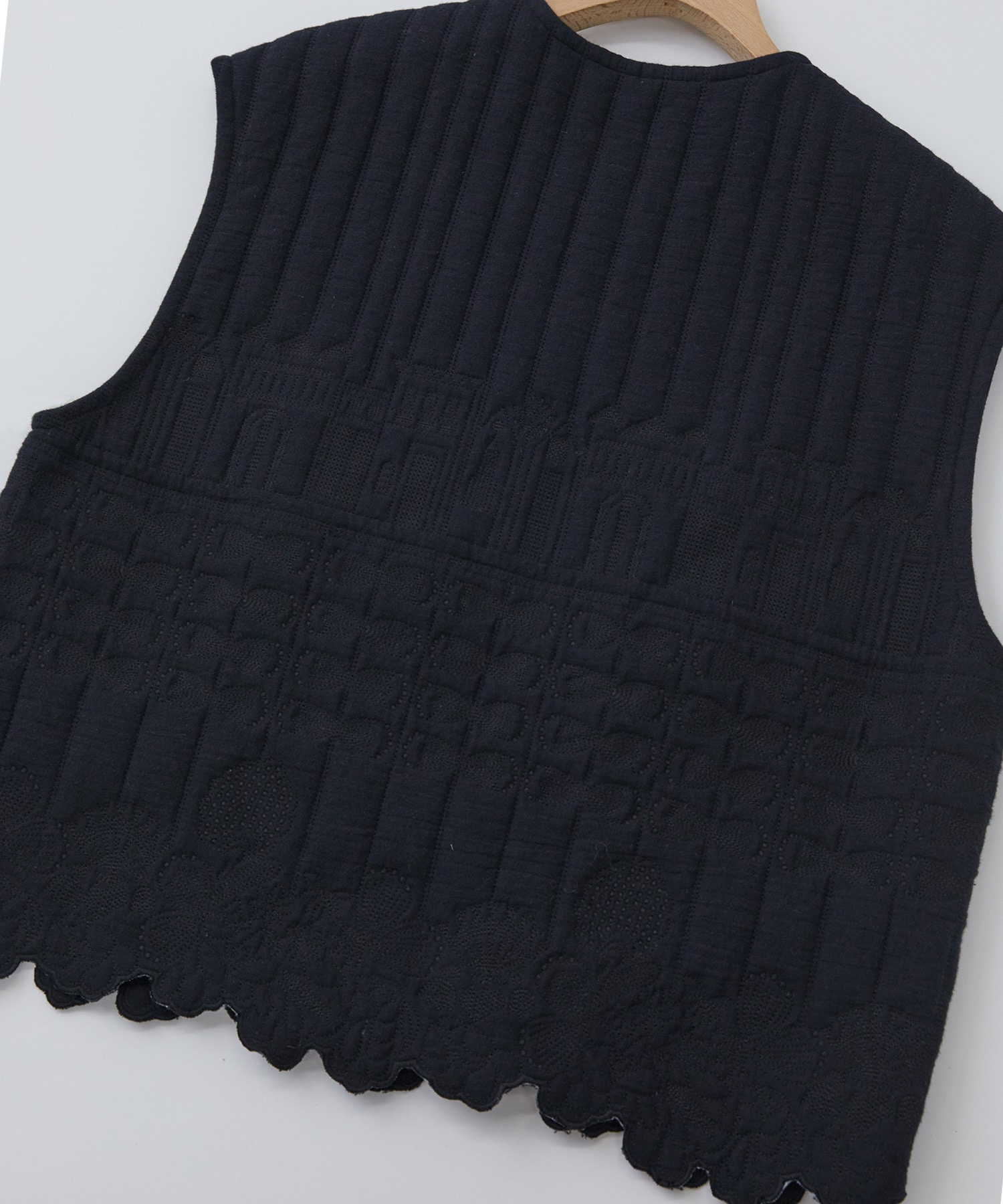 【congés payés】｜2BUY10%OFF・3BUY20%OFF｜ダブルガーゼ刺繍ベスト 詳細画像 ブラック 15