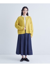 【congés payés】｜2BUY10%OFF・3BUY20%OFF｜コットンミラノリブ丸首カーディガン 詳細画像 ブラック 1