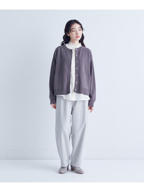 【congés payés】｜2BUY10%OFF・3BUY20%OFF｜コットンミラノリブ丸首カーディガン 詳細画像 ブラック 13