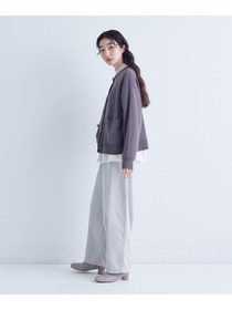 【congés payés】｜2BUY10%OFF・3BUY20%OFF｜コットンミラノリブ丸首カーディガン 詳細画像 ブラック 14