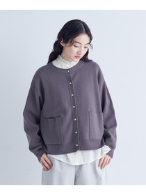 【congés payés】｜2BUY10%OFF・3BUY20%OFF｜コットンミラノリブ丸首カーディガン 詳細画像 ブラック 16