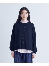 【congés payés】｜2BUY10%OFF・3BUY20%OFF｜コットンミラノリブ丸首カーディガン 詳細画像 ブラック 24