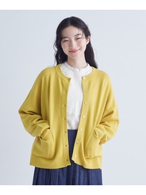 【congés payés】｜2BUY10%OFF・3BUY20%OFF｜コットンミラノリブ丸首カーディガン 詳細画像 ブラック 4