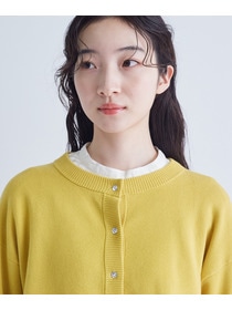 【congés payés】｜2BUY10%OFF・3BUY20%OFF｜コットンミラノリブ丸首カーディガン 詳細画像 ブラック 8