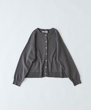 【congés payés】｜2BUY10%OFF・3BUY20%OFF｜コットンミラノリブ丸首カーディガン 詳細画像 グレー 1