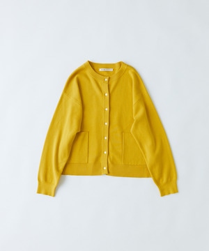 【congés payés】｜2BUY10%OFF・3BUY20%OFF｜コットンミラノリブ丸首カーディガン 詳細画像 イエロー 1
