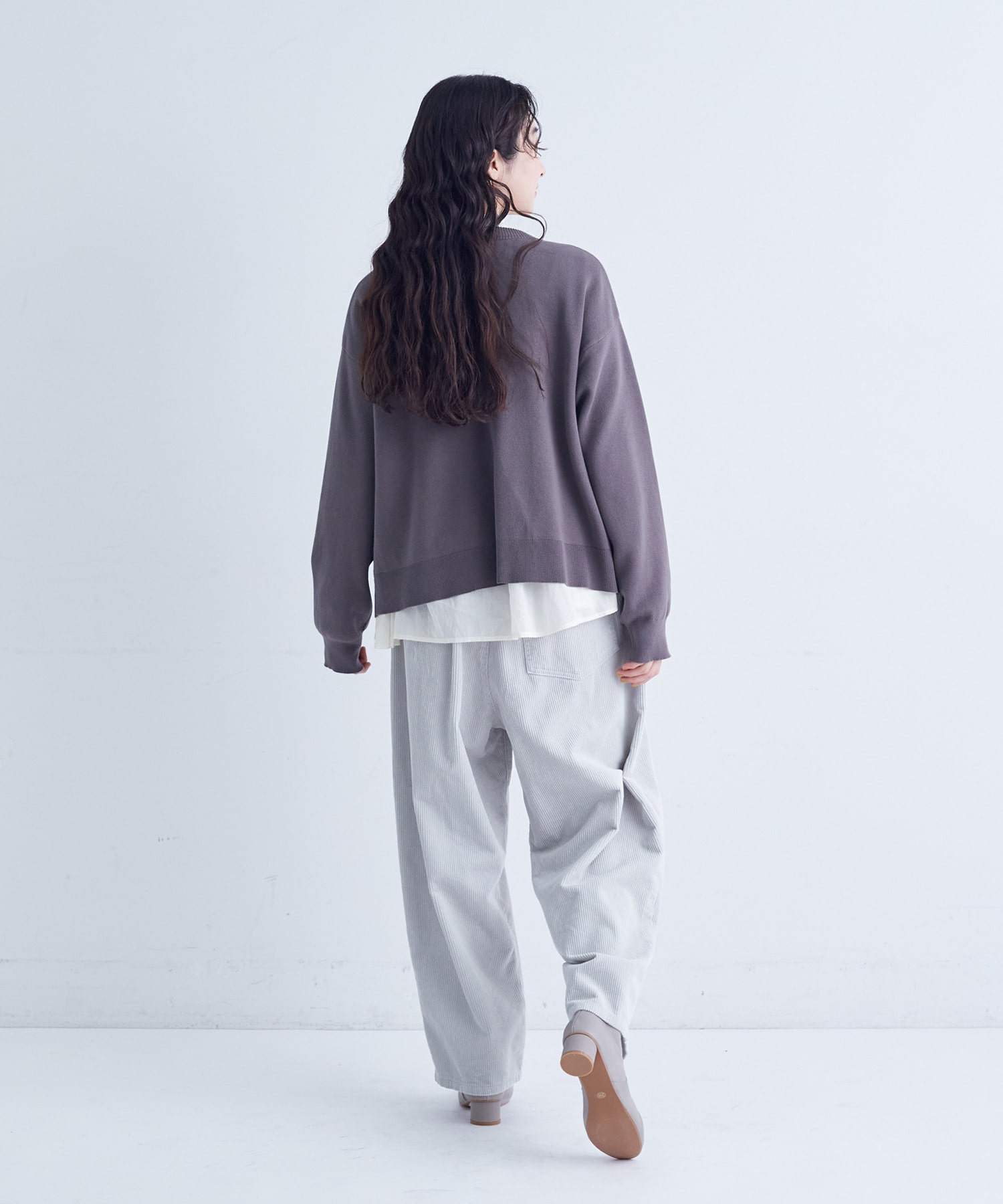 【congés payés】｜2BUY10%OFF・3BUY20%OFF｜コットンミラノリブ丸首カーディガン 詳細画像 ブラック 15