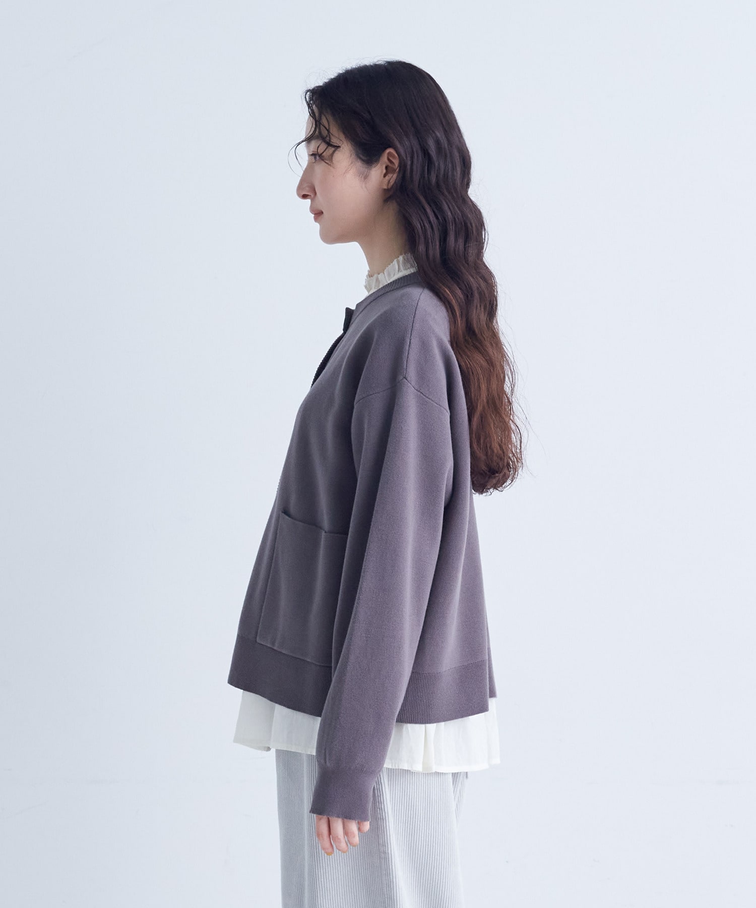 【congés payés】｜2BUY10%OFF・3BUY20%OFF｜コットンミラノリブ丸首カーディガン 詳細画像 ブラック 18