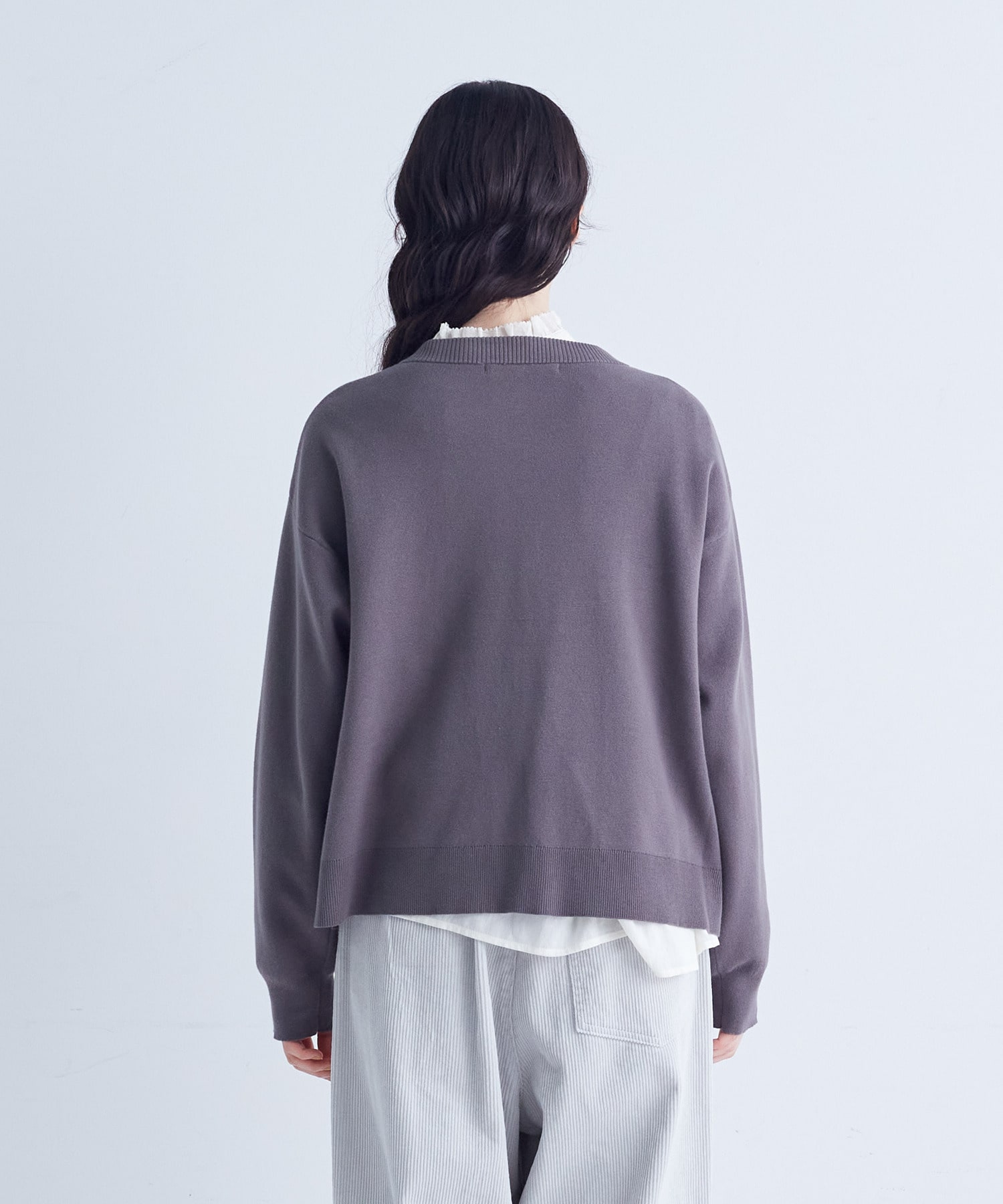 【congés payés】｜2BUY10%OFF・3BUY20%OFF｜コットンミラノリブ丸首カーディガン 詳細画像 ブラック 19