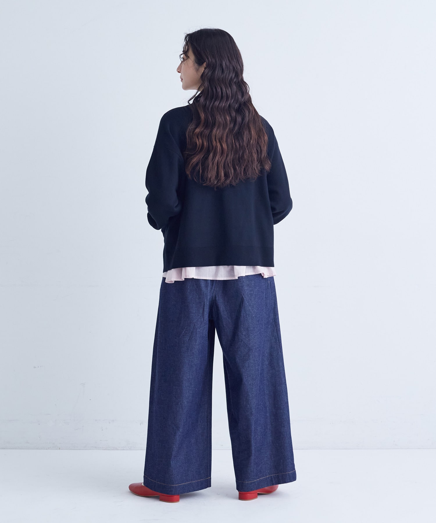 【congés payés】｜2BUY10%OFF・3BUY20%OFF｜コットンミラノリブ丸首カーディガン 詳細画像 ブラック 22