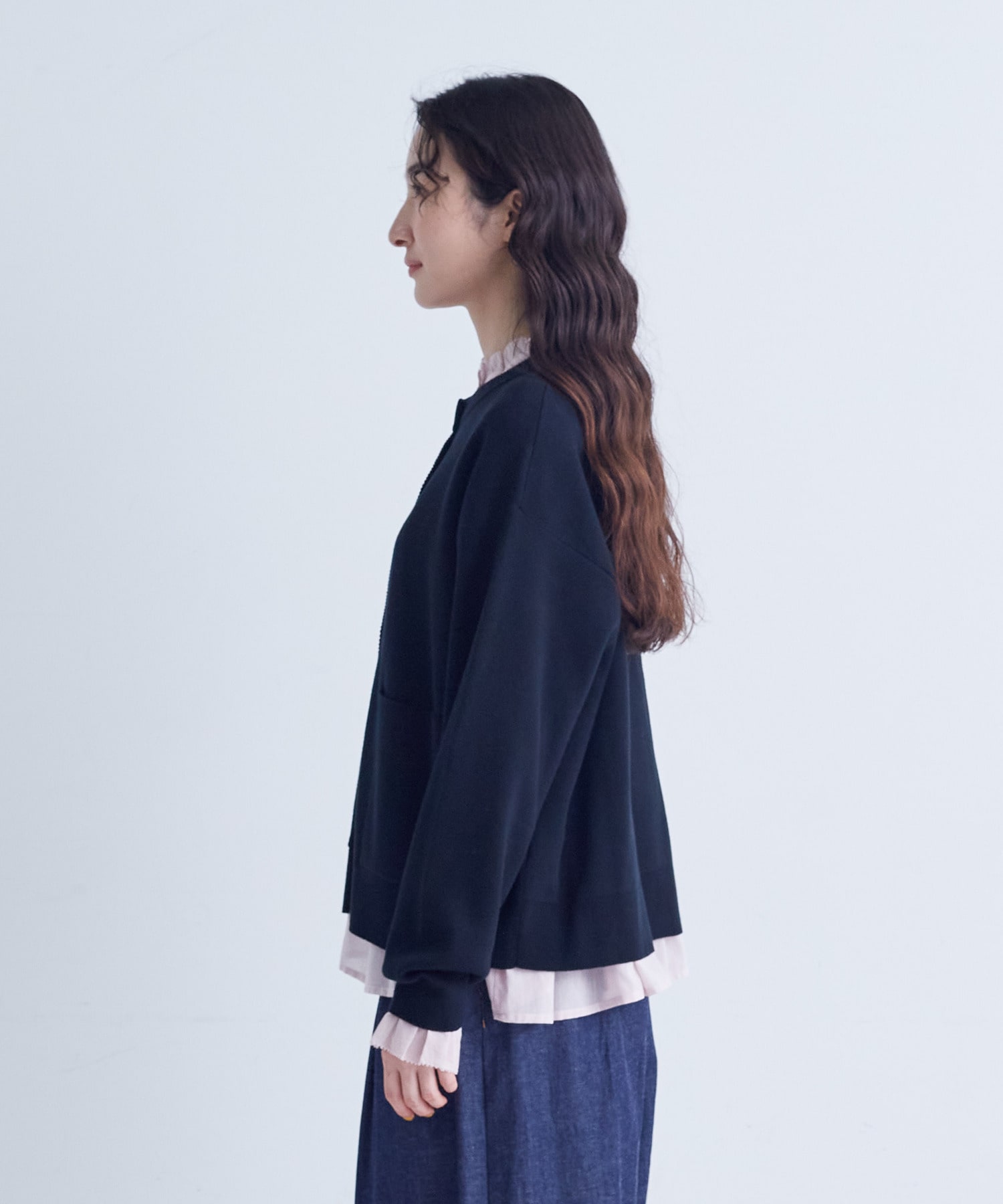 【congés payés】｜2BUY10%OFF・3BUY20%OFF｜コットンミラノリブ丸首カーディガン 詳細画像 ブラック 25