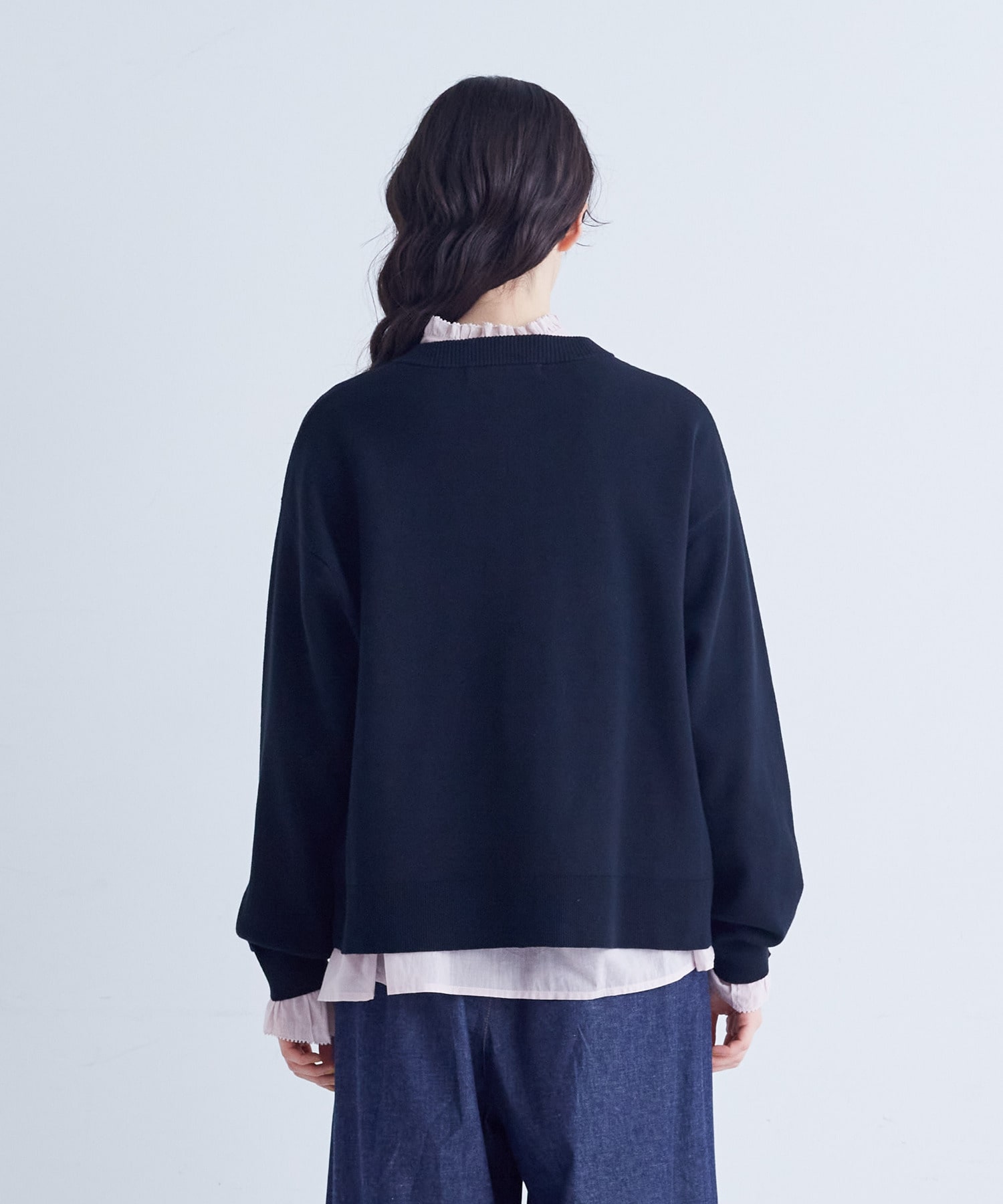 【congés payés】｜2BUY10%OFF・3BUY20%OFF｜コットンミラノリブ丸首カーディガン 詳細画像 ブラック 26