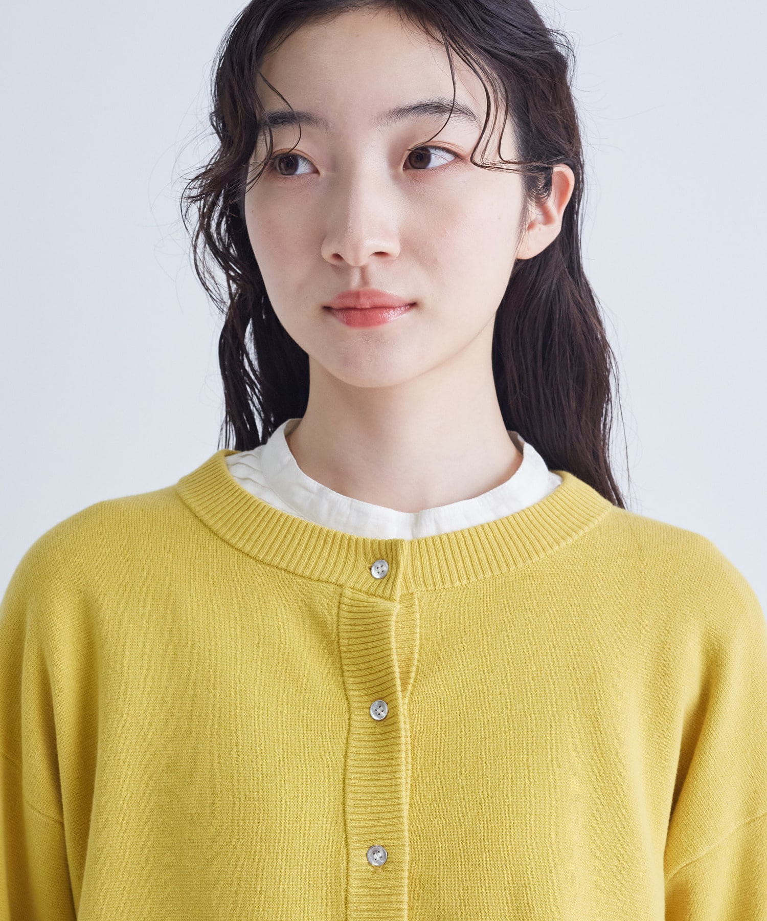 【congés payés】｜2BUY10%OFF・3BUY20%OFF｜コットンミラノリブ丸首カーディガン 詳細画像 ブラック 8