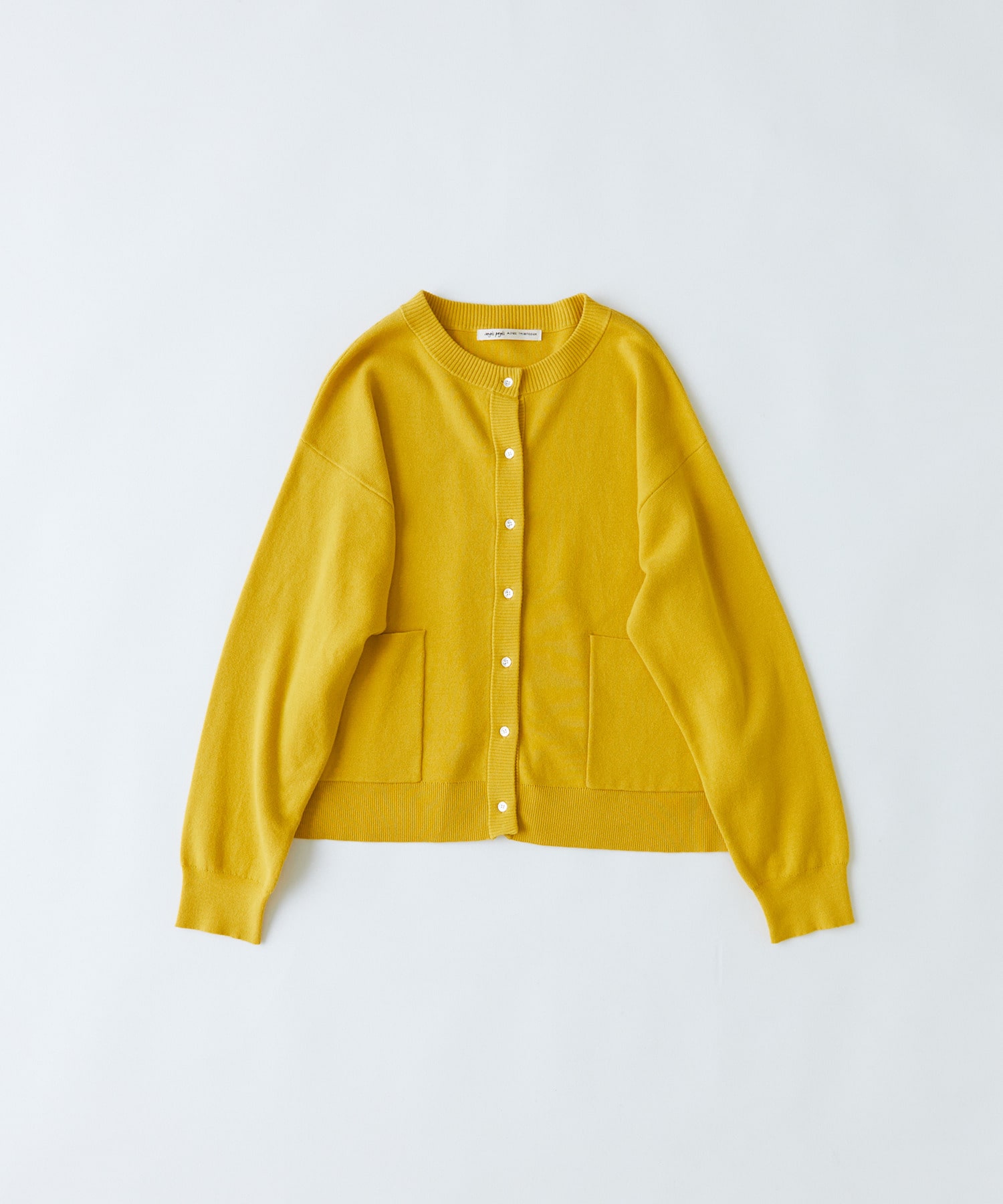 【congés payés】｜2BUY10%OFF・3BUY20%OFF｜コットンミラノリブ丸首カーディガン 詳細画像 イエロー 1