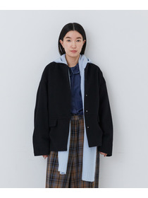 【congés payés】｜2BUY10%OFF・3BUY20%OFF｜ウール混フードマフラー 詳細画像 ブラウン 1