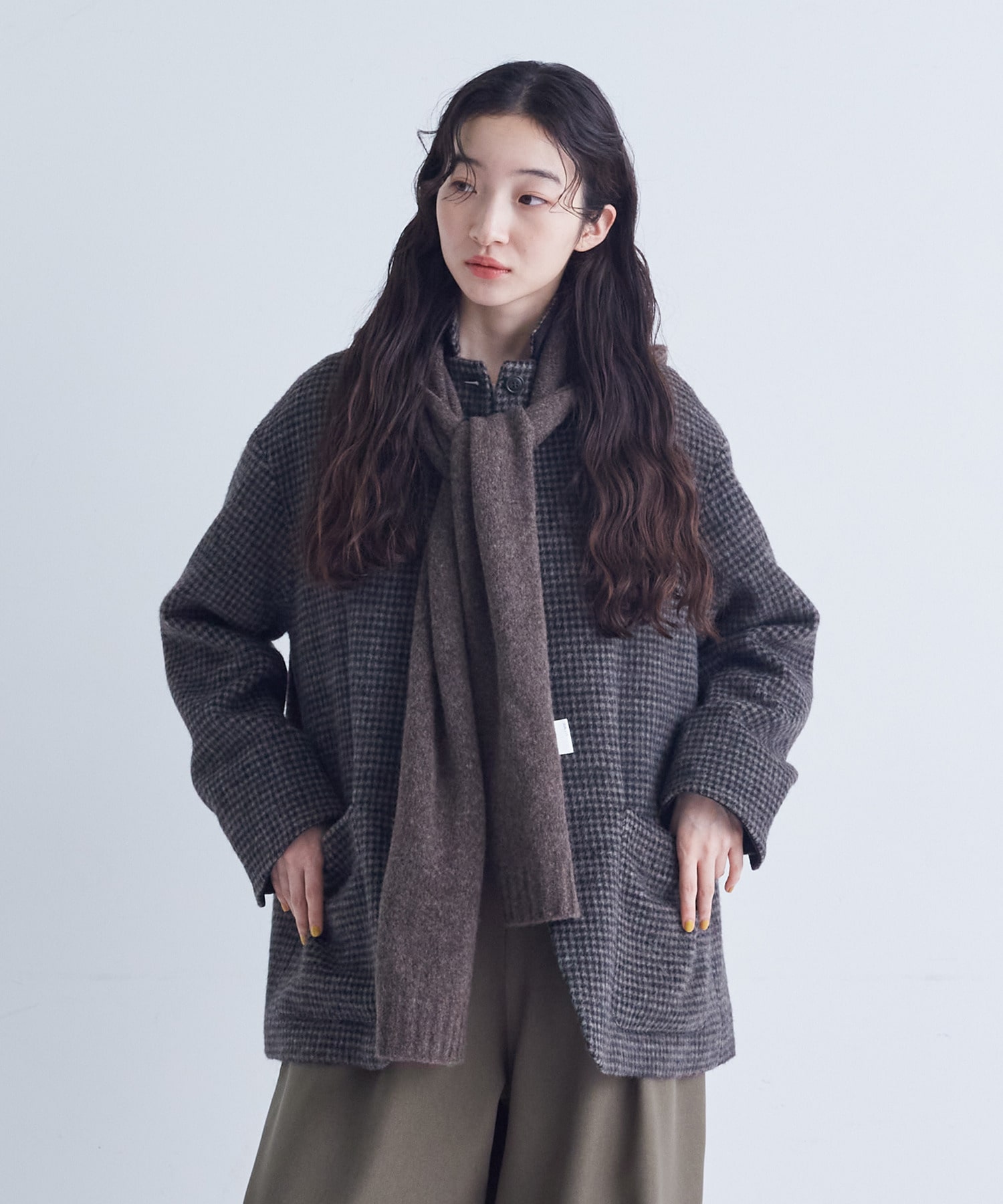 【congés payés】｜2BUY10%OFF・3BUY20%OFF｜ウール混フードマフラー 詳細画像 ブラウン 13