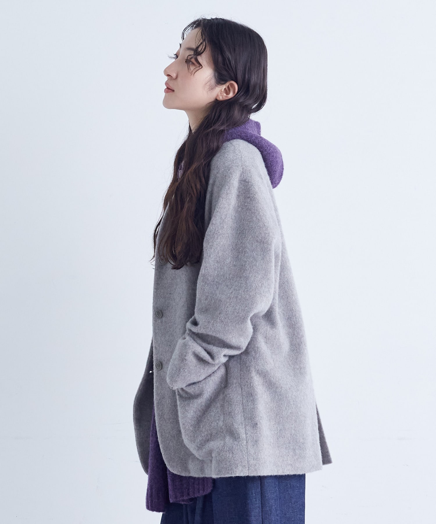 【congés payés】｜2BUY10%OFF・3BUY20%OFF｜ウール混フードマフラー 詳細画像 ブラウン 7