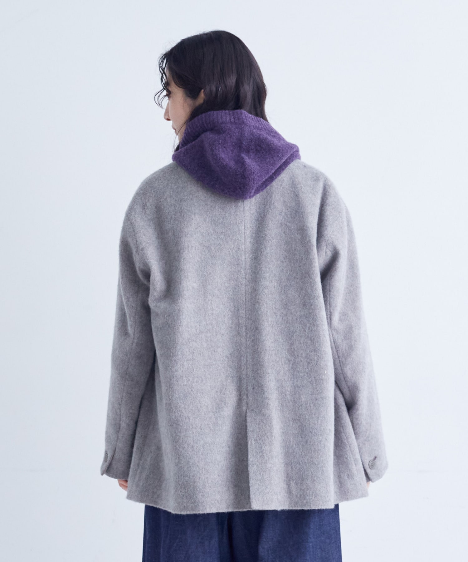 【congés payés】｜2BUY10%OFF・3BUY20%OFF｜ウール混フードマフラー 詳細画像 ブラウン 8