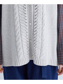 【congés payés】｜2BUY10%OFF・3BUY20%OFF｜綿リリヤーン縄柄前開きベスト 詳細画像 オートミール 12