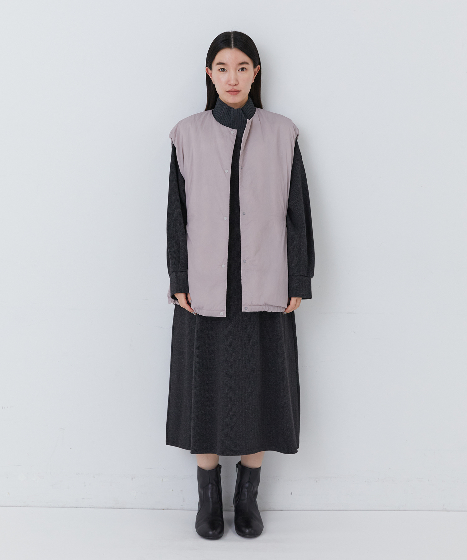 【congés payés】【11月ベストセラーブランド内1位】リブタートルワンピース 詳細画像 ベージュ 18