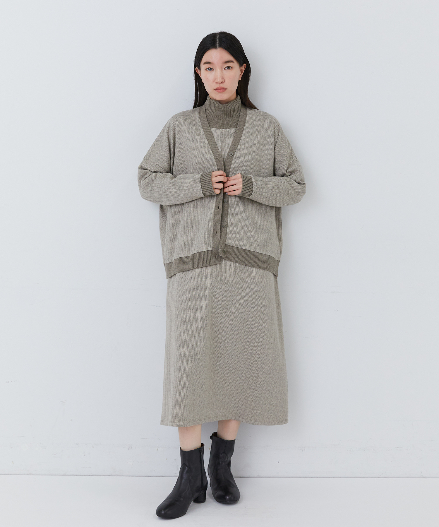 【congés payés】【11月ベストセラーブランド内1位】リブタートルワンピース 詳細画像 ベージュ 8