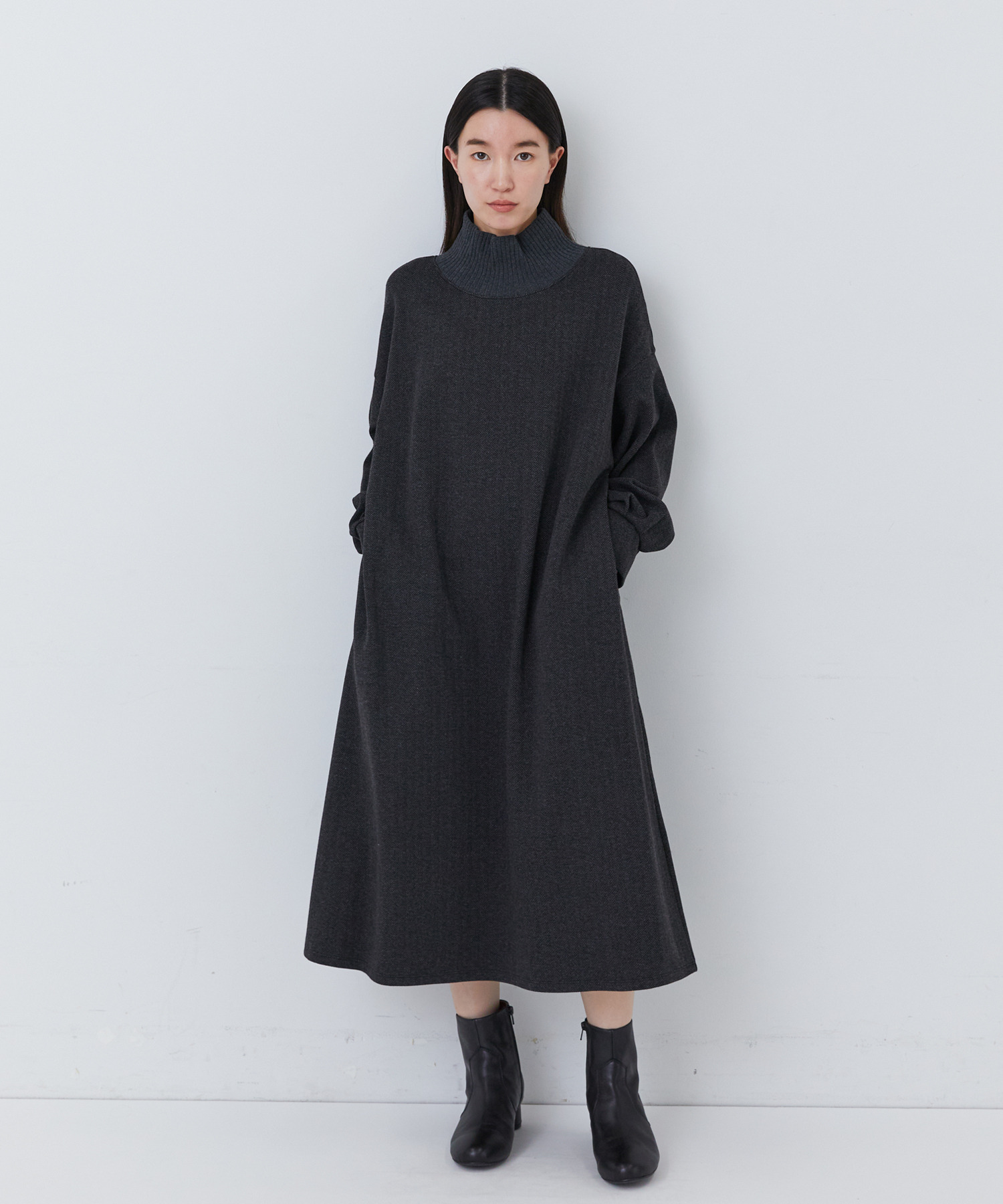 【congés payés】【11月ベストセラーブランド内1位】リブタートルワンピース 詳細画像 ダークブラウン 1