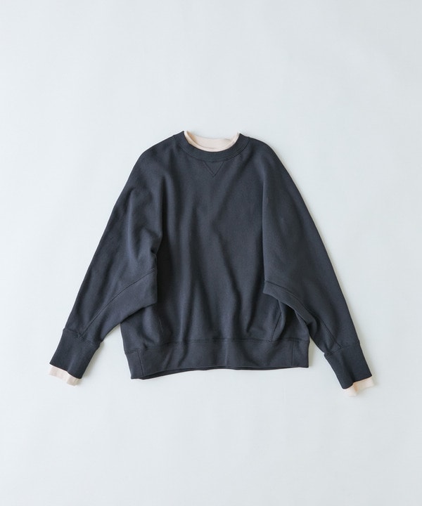 ｜2BUY10%OFF・3BUY20%OFF｜配色リブトレーナー 詳細画像 チャコールグレー 1