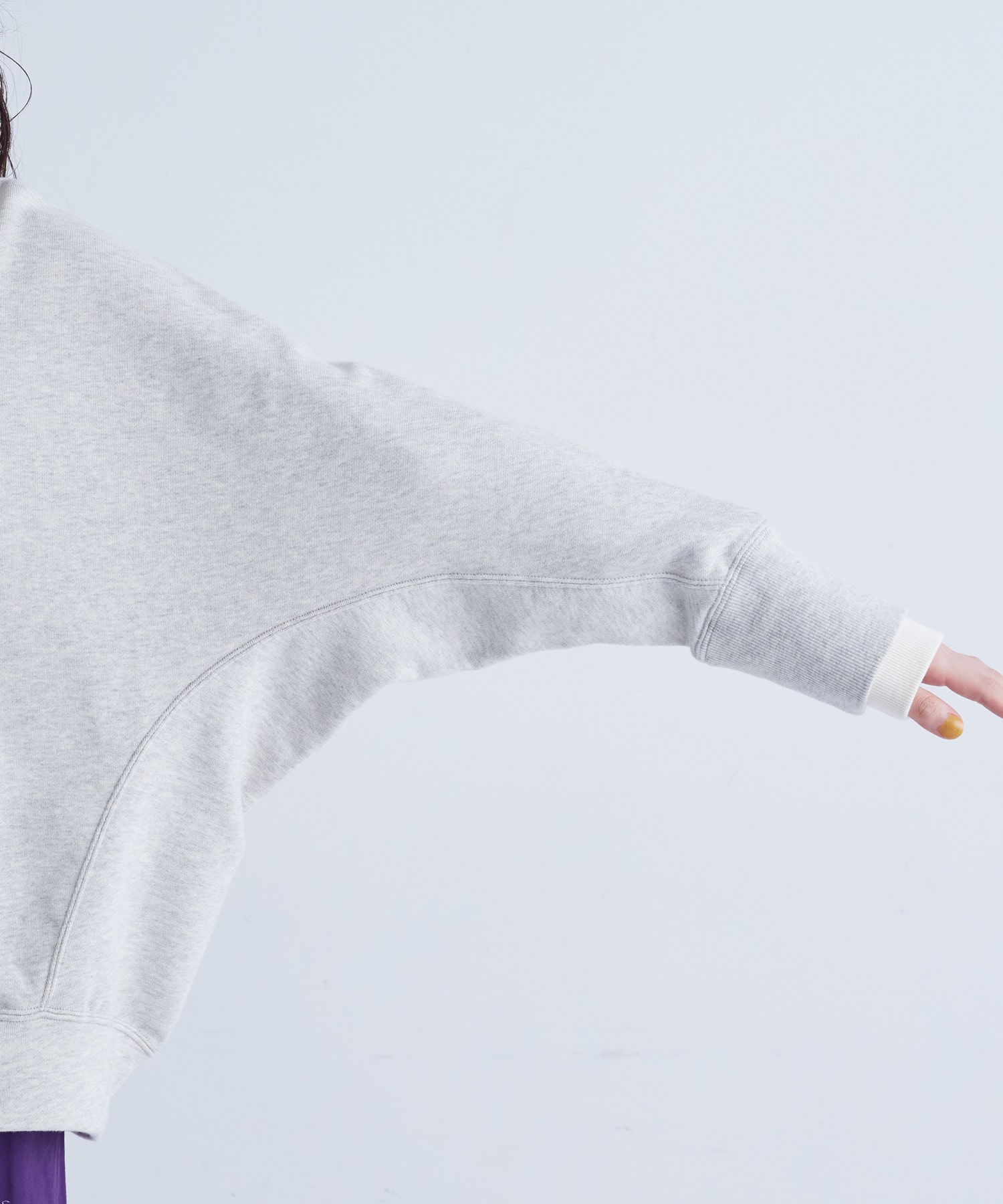 【congés payés】｜2BUY10%OFF・3BUY20%OFF｜配色リブトレーナー 詳細画像 チャコールグレー 10