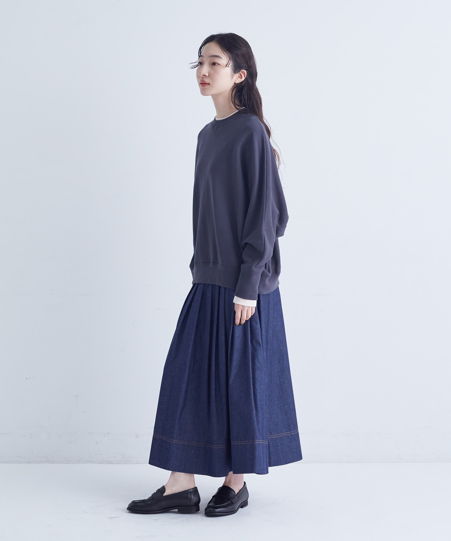 【congés payés】｜2BUY10%OFF・3BUY20%OFF｜配色リブトレーナー 詳細画像 チャコールグレー 12