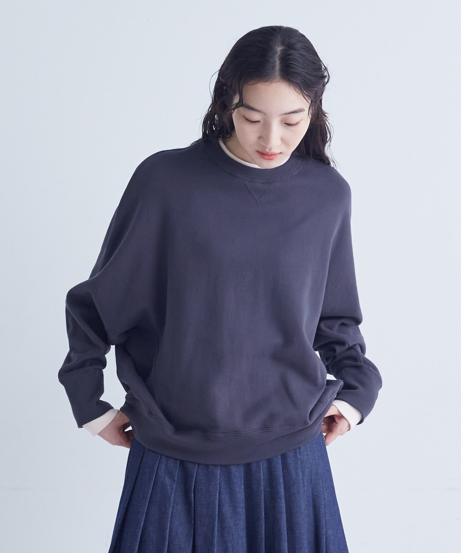 【congés payés】｜2BUY10%OFF・3BUY20%OFF｜配色リブトレーナー 詳細画像 チャコールグレー 14
