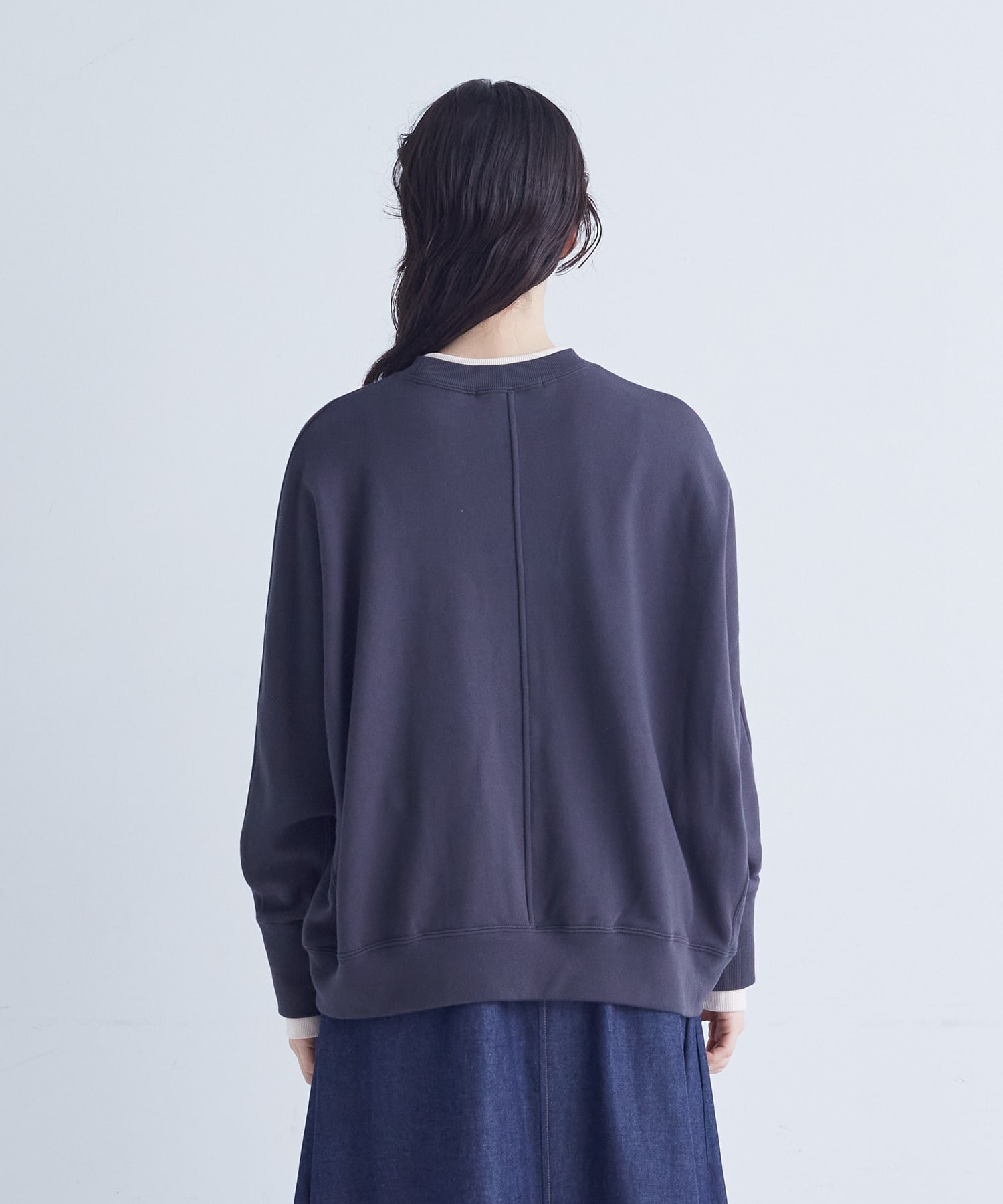 【congés payés】｜2BUY10%OFF・3BUY20%OFF｜配色リブトレーナー 詳細画像 チャコールグレー 17