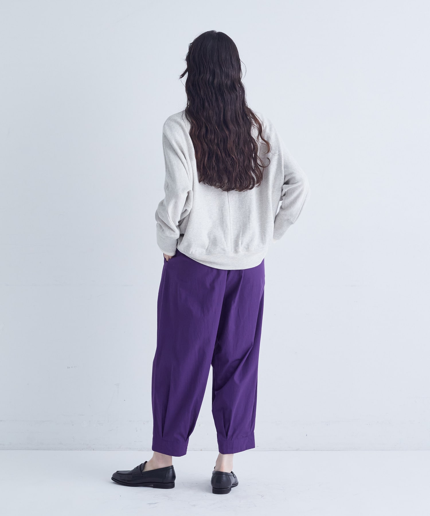 【congés payés】｜2BUY10%OFF・3BUY20%OFF｜配色リブトレーナー 詳細画像 チャコールグレー 3