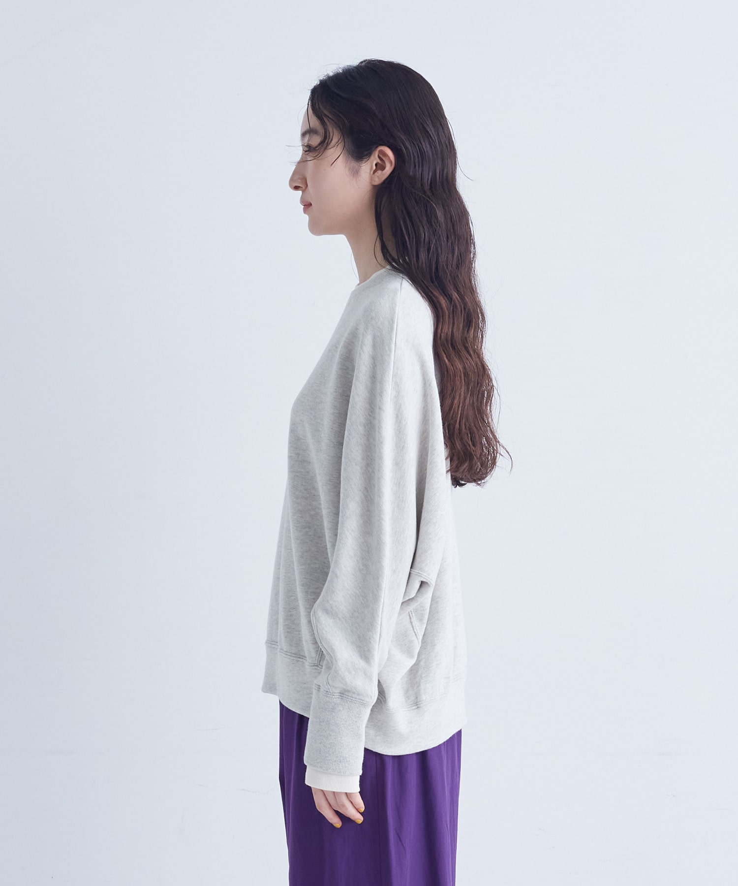 【congés payés】｜2BUY10%OFF・3BUY20%OFF｜配色リブトレーナー 詳細画像 チャコールグレー 6