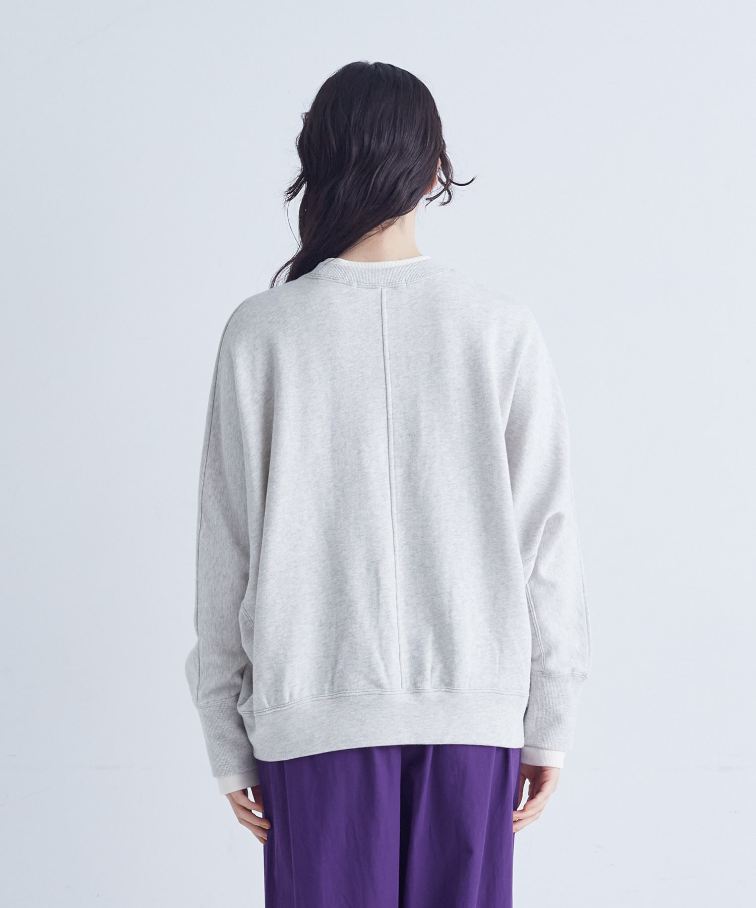 【congés payés】｜2BUY10%OFF・3BUY20%OFF｜配色リブトレーナー 詳細画像 チャコールグレー 7