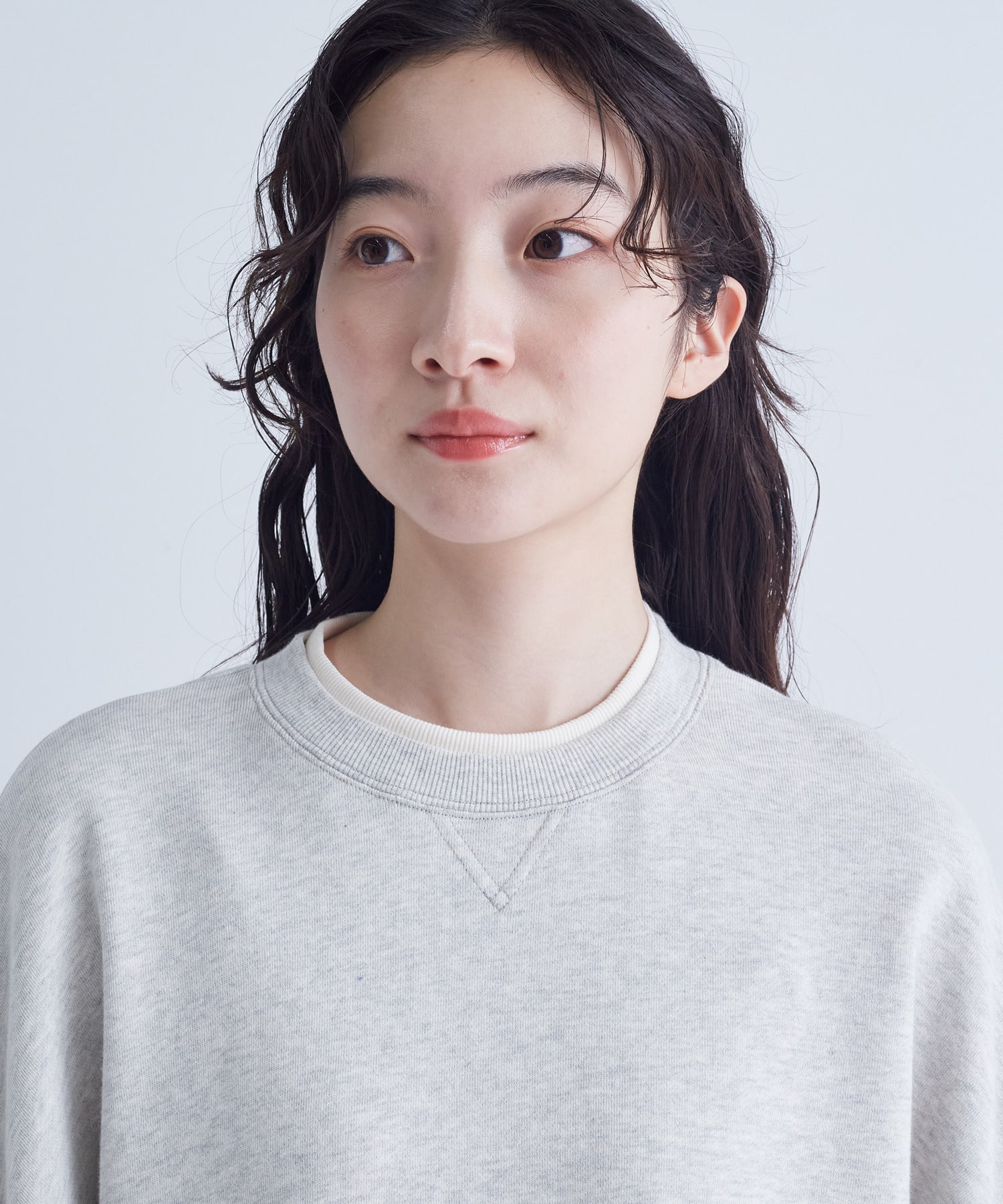 【congés payés】｜2BUY10%OFF・3BUY20%OFF｜配色リブトレーナー 詳細画像 チャコールグレー 8