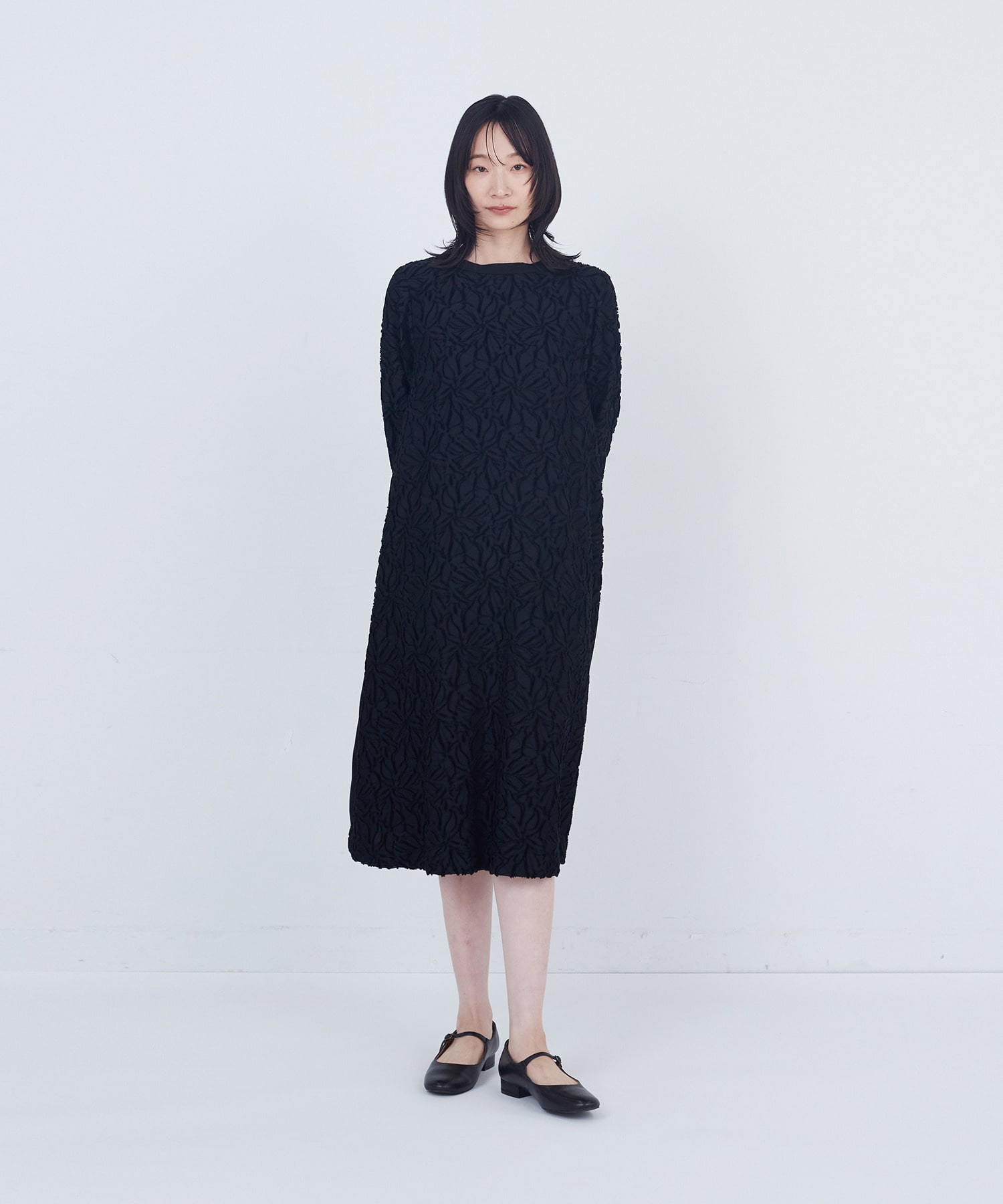 【ADIEU TRISTESSE】カットジャカードワンピース 詳細画像 ブラック 1