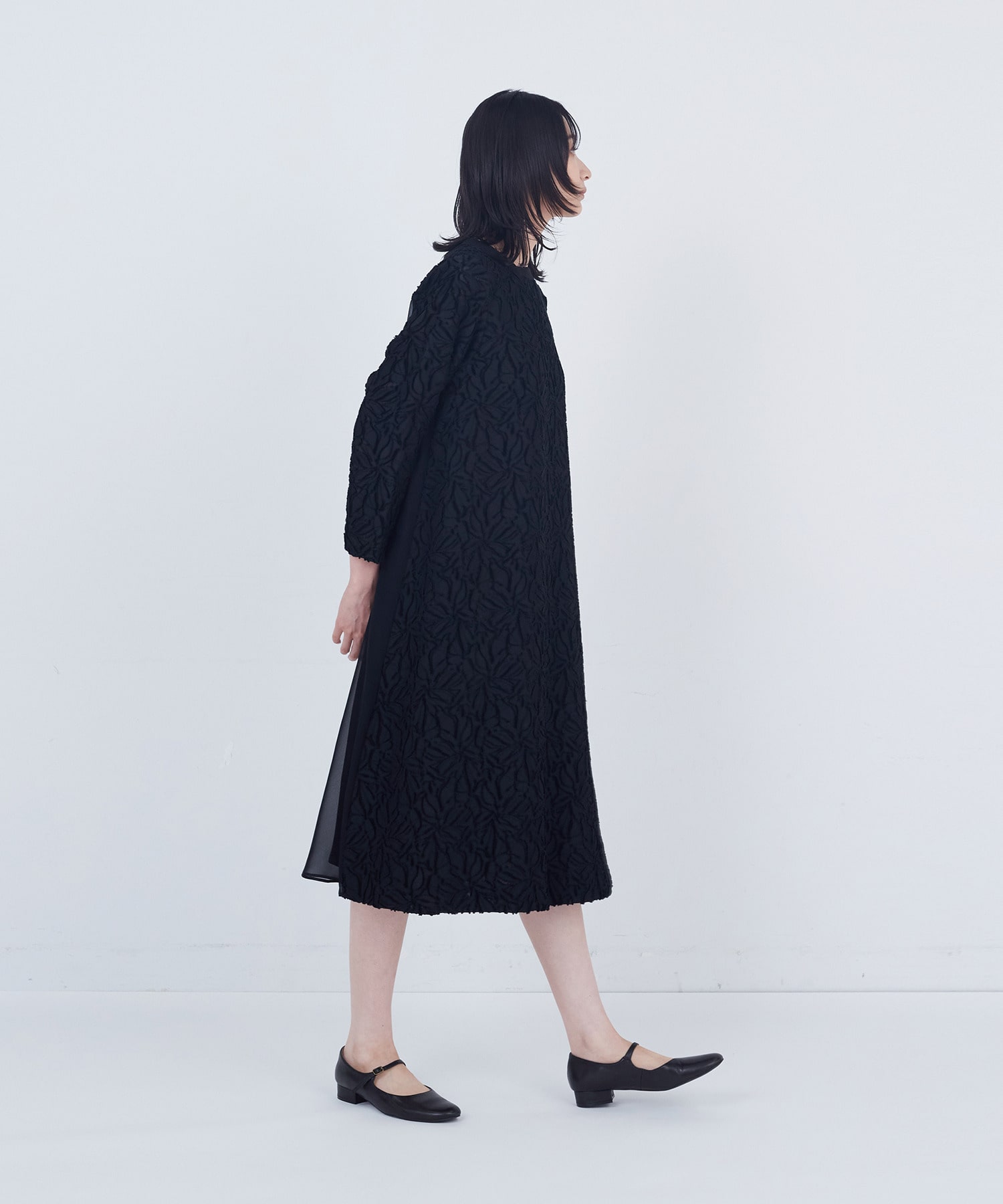 【ADIEU TRISTESSE】カットジャカードワンピース 詳細画像 ブラック 2