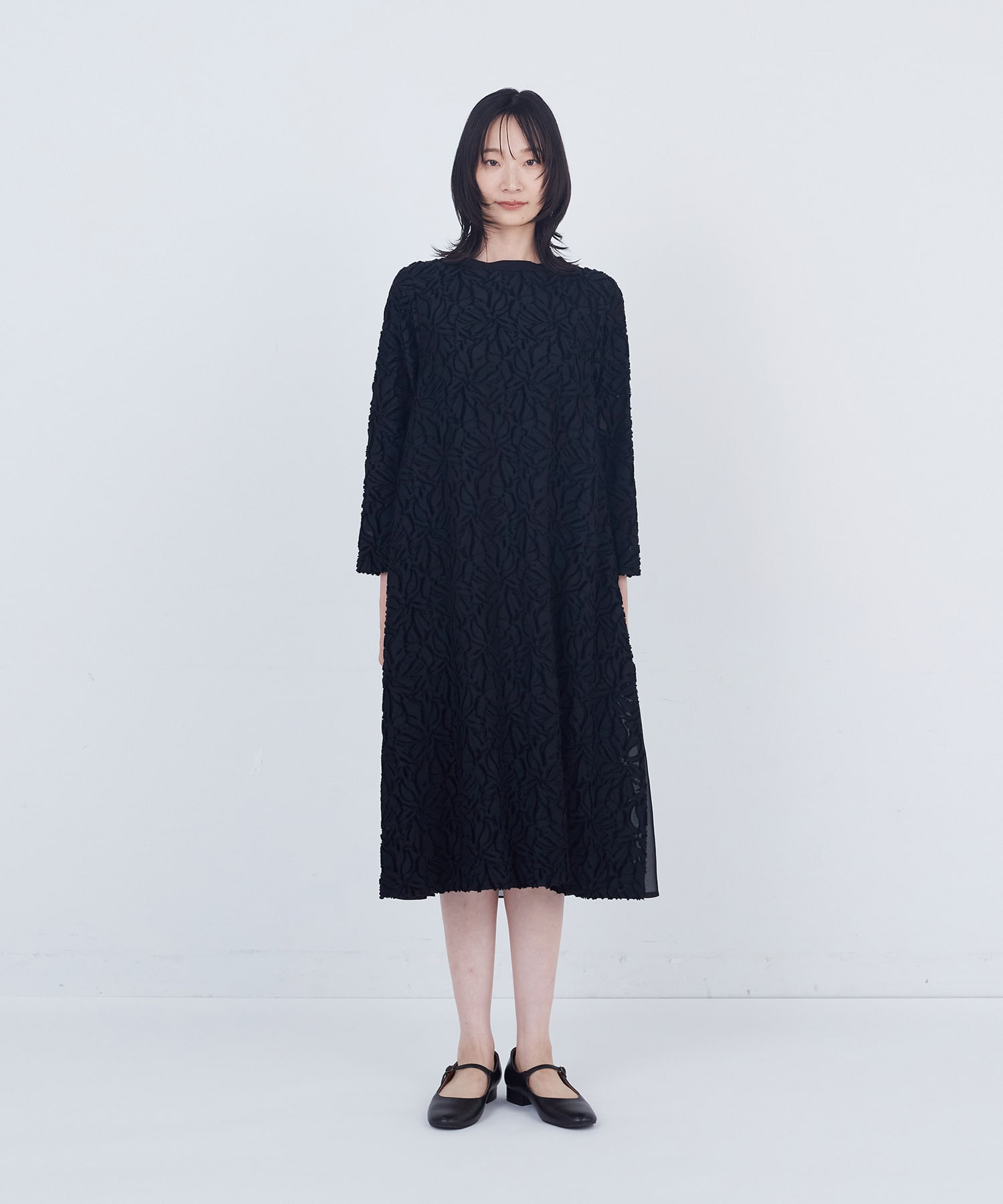【ADIEU TRISTESSE】カットジャカードワンピース 詳細画像 ブラック 3