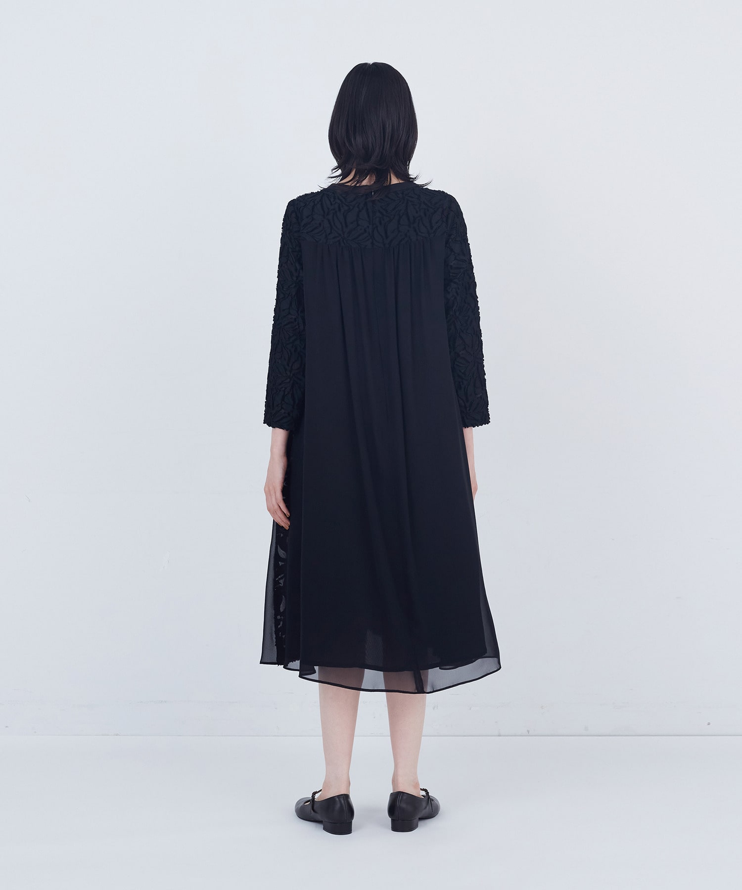 【ADIEU TRISTESSE】カットジャカードワンピース 詳細画像 ブラック 5