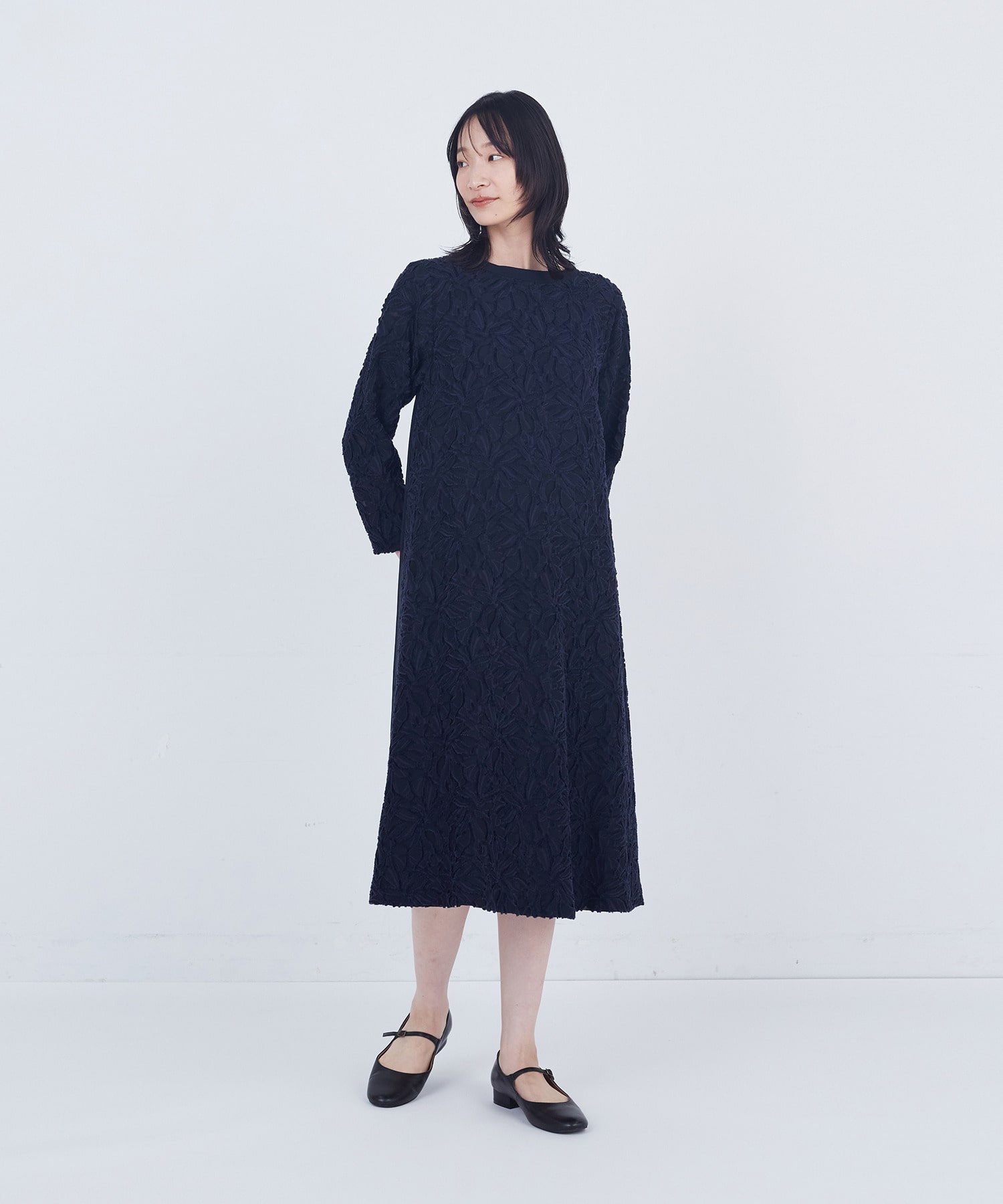 【ADIEU TRISTESSE】カットジャカードワンピース 詳細画像 ブラック 6