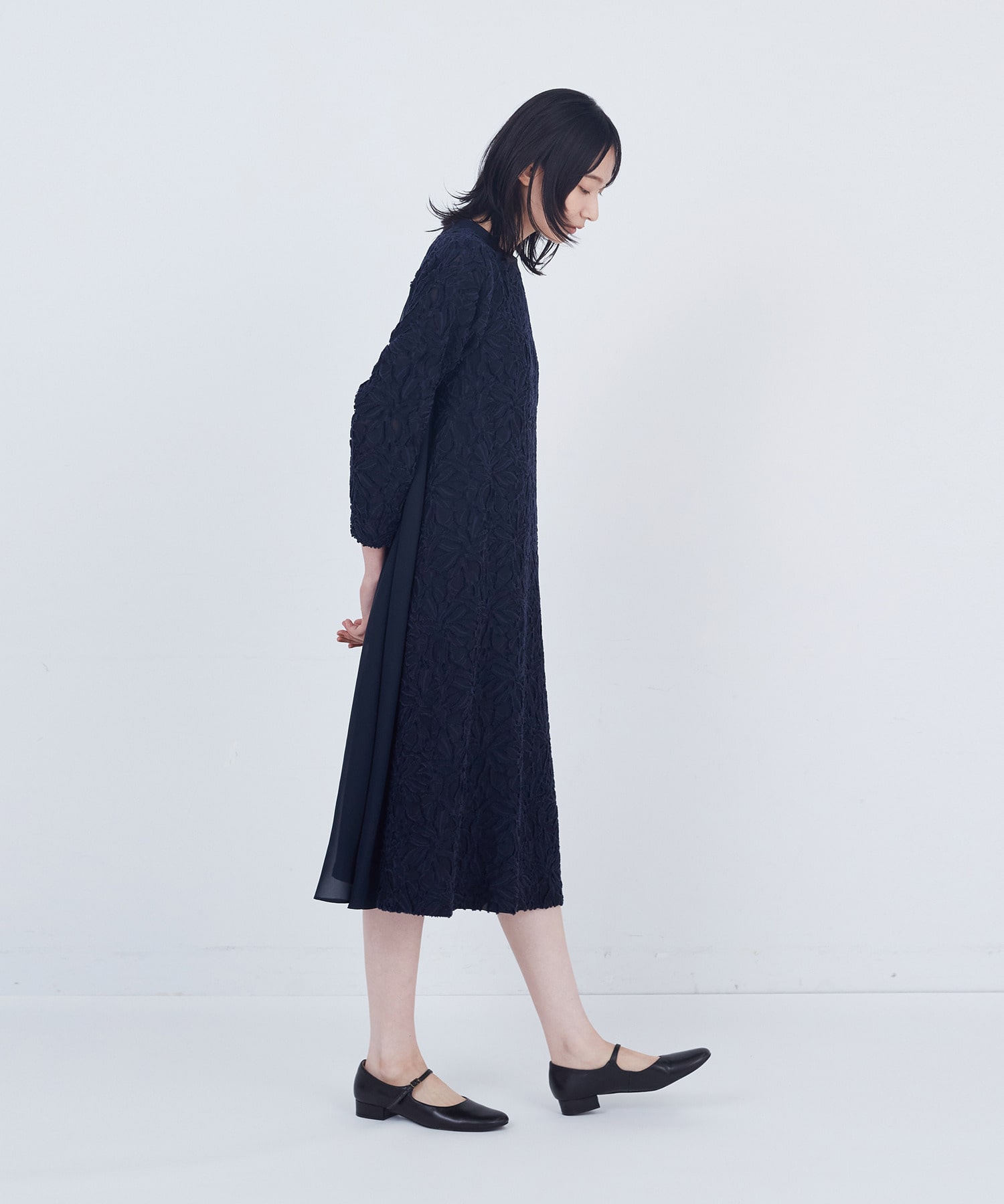 【ADIEU TRISTESSE】カットジャカードワンピース 詳細画像 ブラック 7