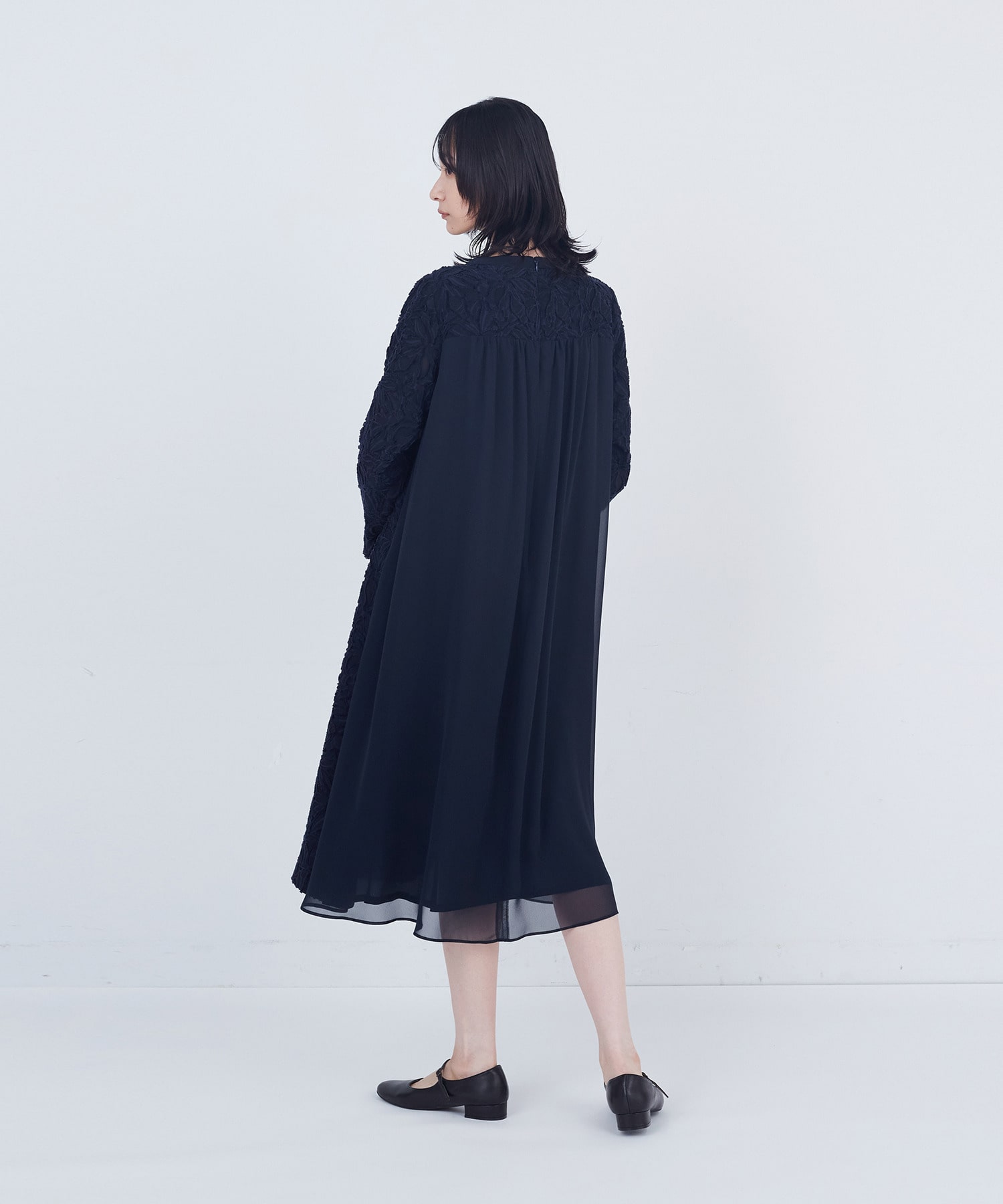 【ADIEU TRISTESSE】カットジャカードワンピース 詳細画像 ブラック 8
