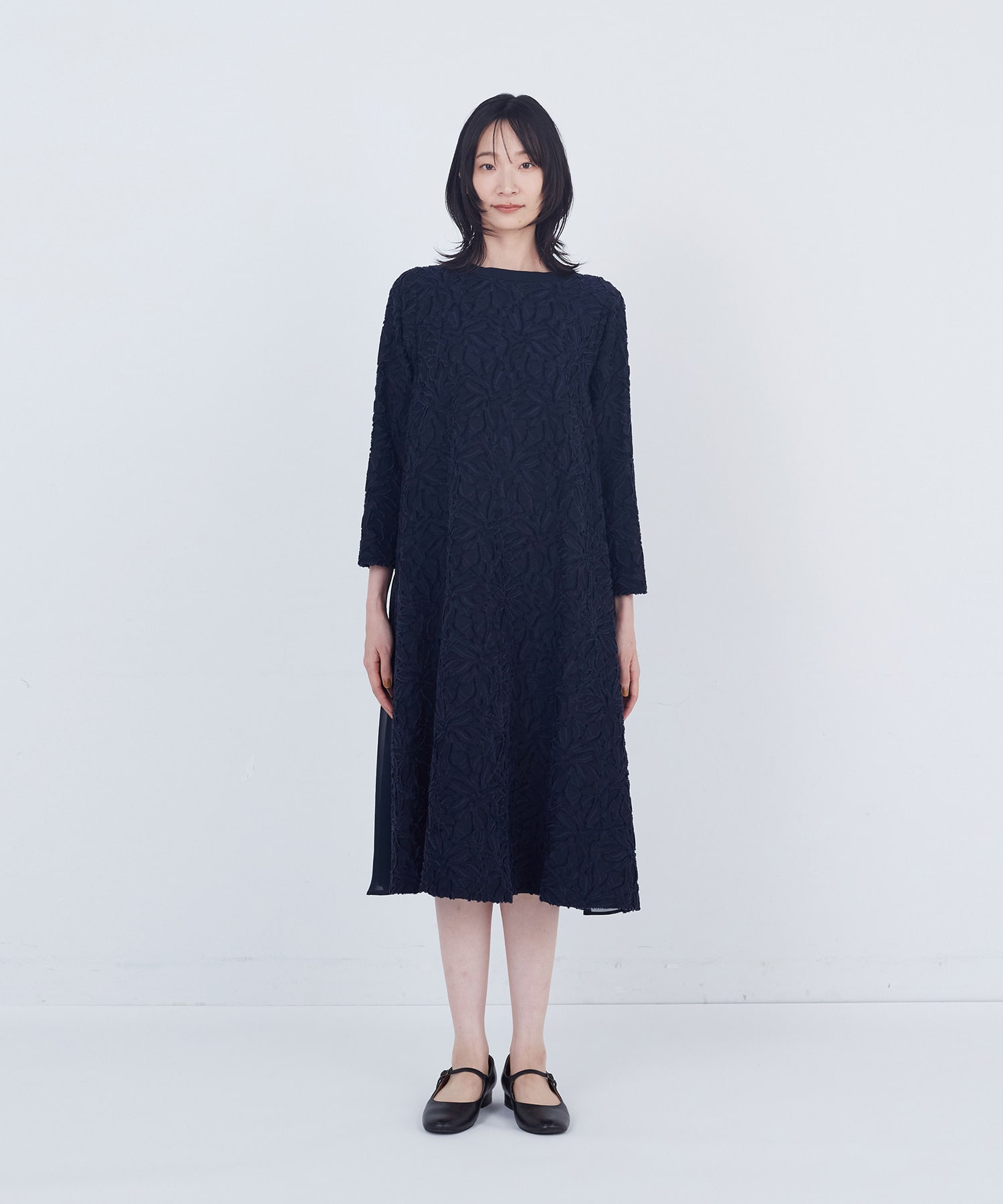 【ADIEU TRISTESSE】カットジャカードワンピース 詳細画像 ブラック 9