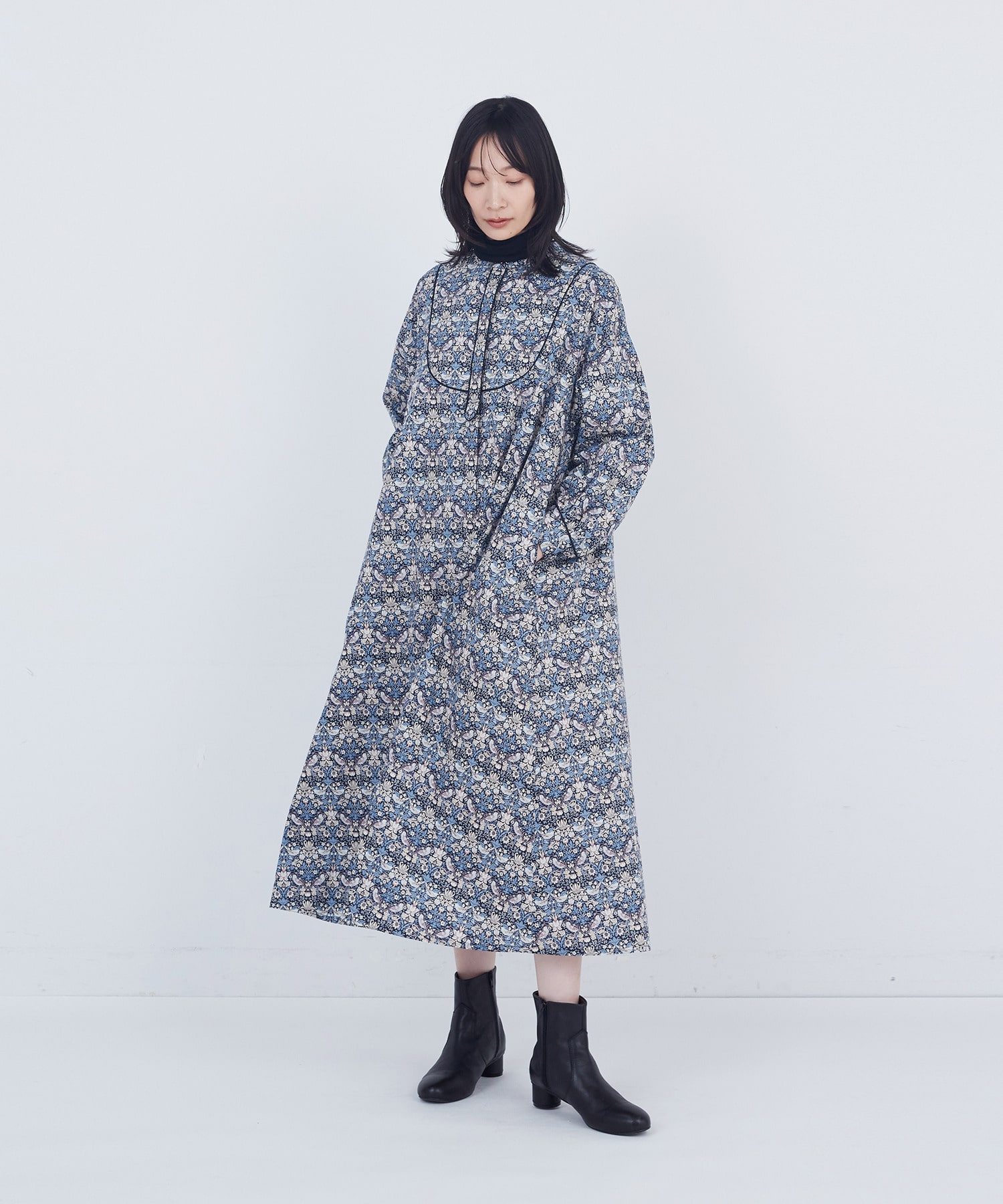 【ADIEU TRISTESSE】リバティプリントワンピース 詳細画像 グレー系その他 6