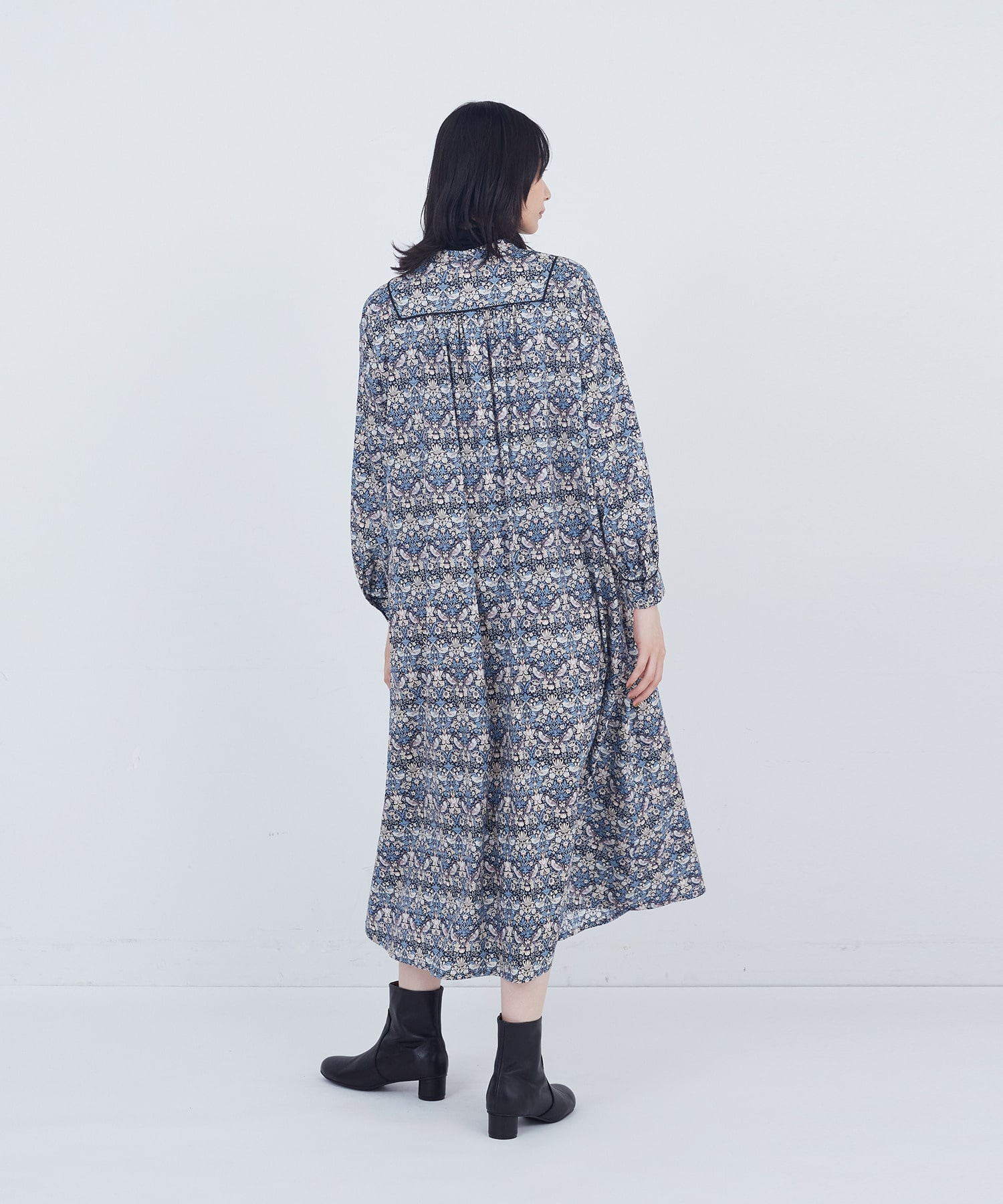 【ADIEU TRISTESSE】リバティプリントワンピース 詳細画像 グレー系その他 8